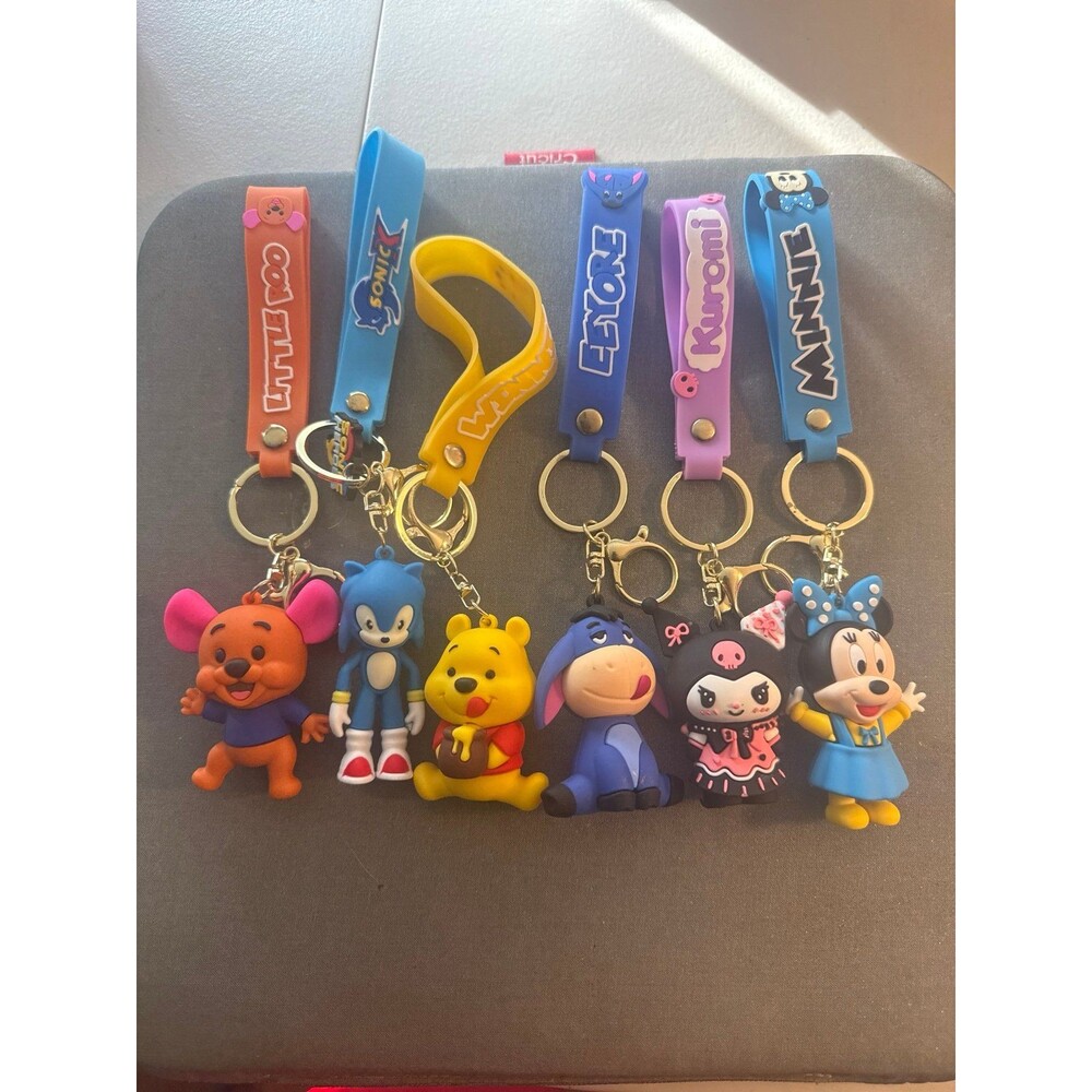 Cute Cartoon Character Keychains - Set of 6